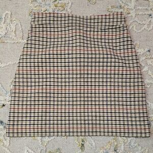 J Crew Plaid Wool-Blend A-Line Mini Skirt